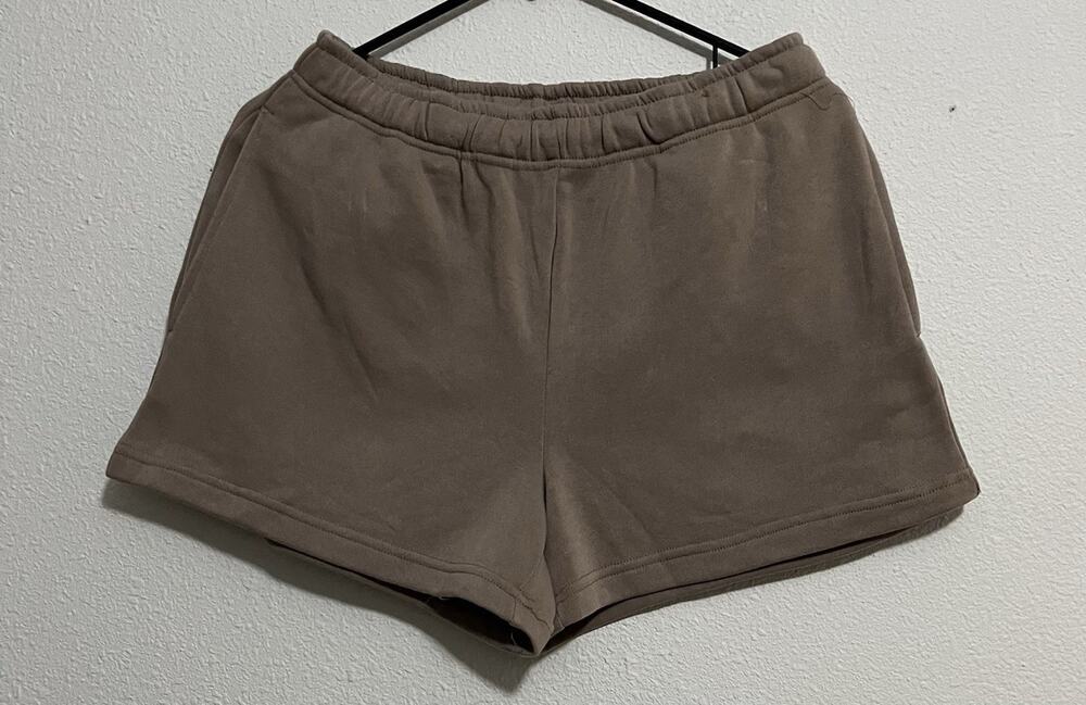 Since Forever Women's Sweat Shorts Size M Brown Solid Elastic Waist Fleece